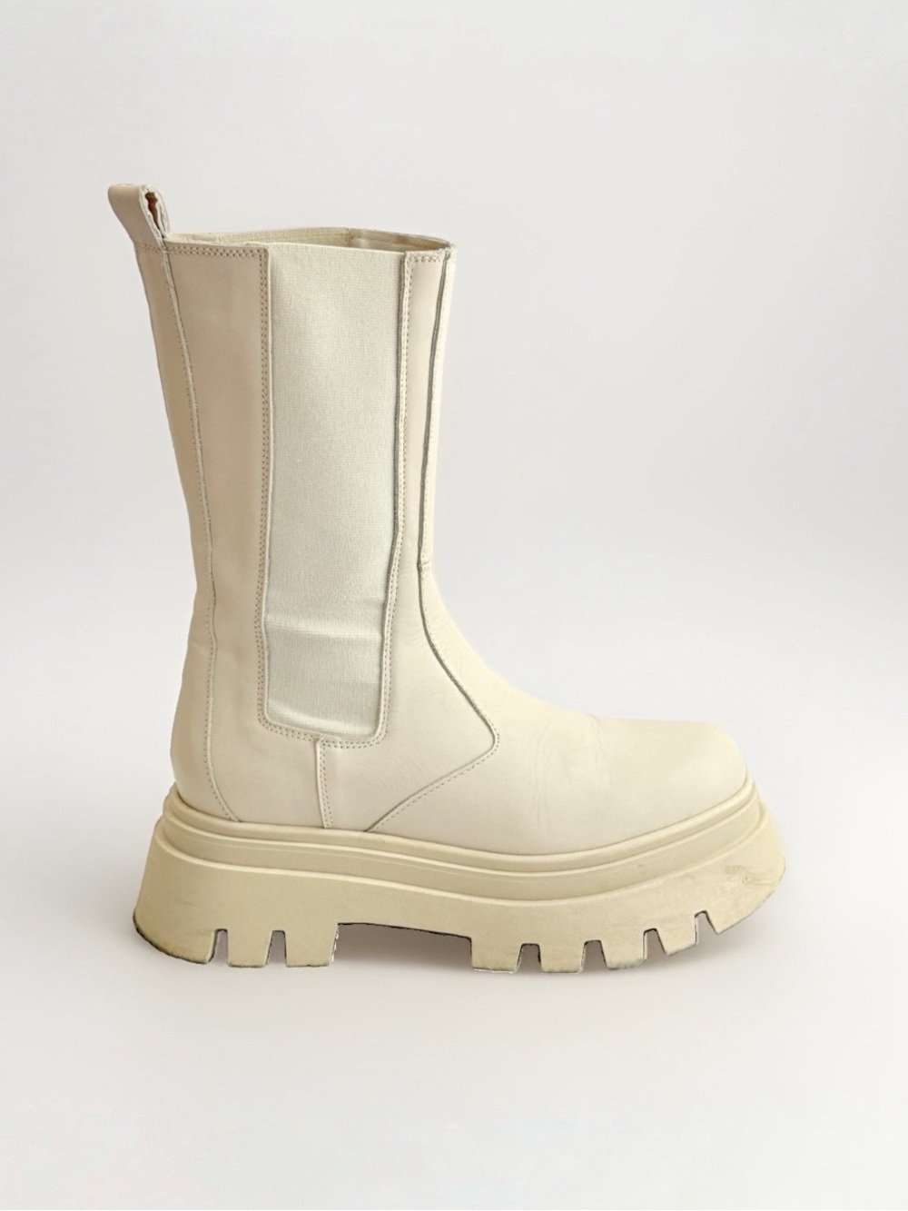 ALOHAS CREAM LEATHER ALL ROUNDER PLATFORM BOOTS